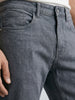 Men's Grey Slim Fit Solid Casual Jeans