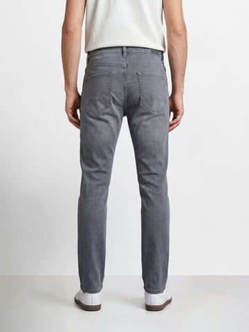Men's Grey Slim Fit Solid Casual Jeans