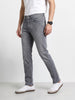 Men's Grey Slim Fit Solid Casual Jeans