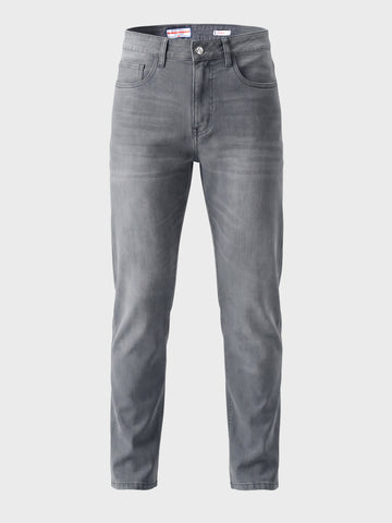Men's Grey Slim Fit Solid Casual Jeans
