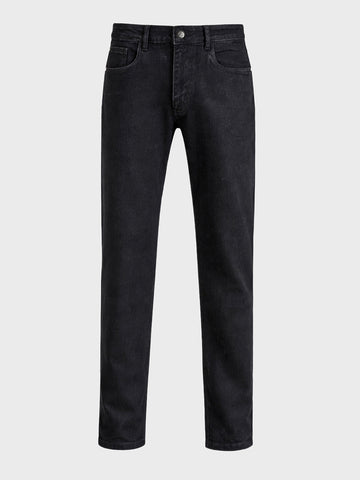Men's Black Slim Fit Solid Casual Jeans