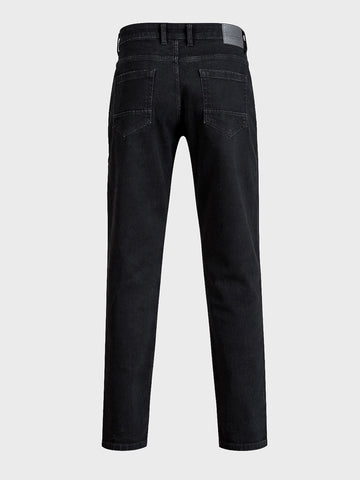 Men's Black Slim Fit Solid Casual Jeans