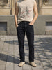 Men's Black Slim Fit Solid Casual Jeans