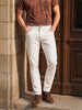 Men's White Slim Fit Solid Casual Jeans