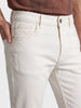 Men's White Slim Fit Solid Casual Jeans