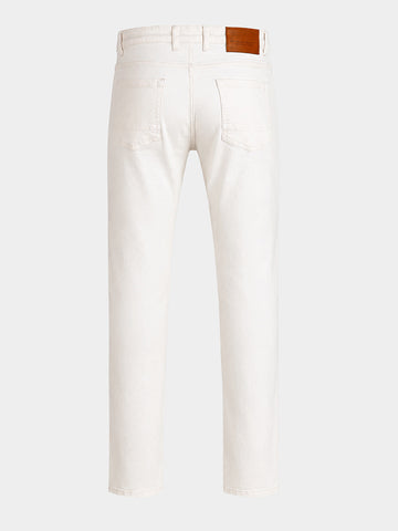 Men's White Slim Fit Solid Casual Jeans