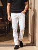 Men's White Slim Fit Solid Casual Jeans