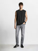Men's Grey Slim Fit Solid Casual Jeans