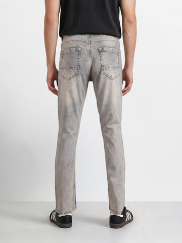 Men's Grey Slim Fit Solid Casual Jeans