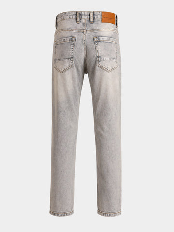 Men's Grey Slim Fit Solid Casual Jeans