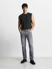 Men's Grey Slim Fit Solid Casual Jeans