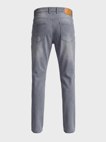 Men's Grey Slim Fit Solid Casual Jeans