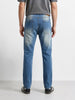 Men's Blue Slim Fit Solid Casual Jeans