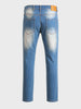 Men's Blue Slim Fit Solid Casual Jeans
