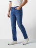 Men's Blue Slim Fit Solid Casual Jeans