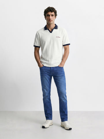 Men's Blue Slim Fit Solid Casual Jeans