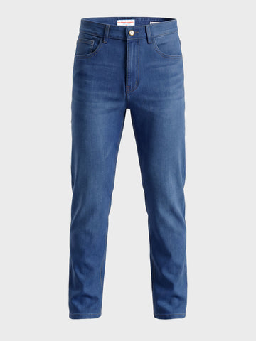 Men's Blue Slim Fit Solid Casual Jeans