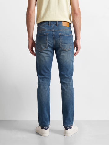 Men's Blue Slim Fit Solid Casual Jeans