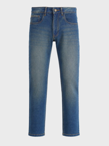 Men's Blue Slim Fit Solid Casual Jeans