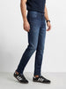 Men's Blue Slim Fit Solid Casual Jeans