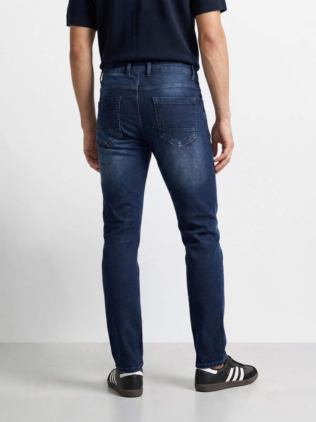 Men's Blue Slim Fit Solid Casual Jeans