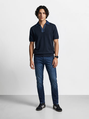 Men's Blue Slim Fit Solid Casual Jeans