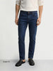 Men's Blue Slim Fit Solid Casual Jeans