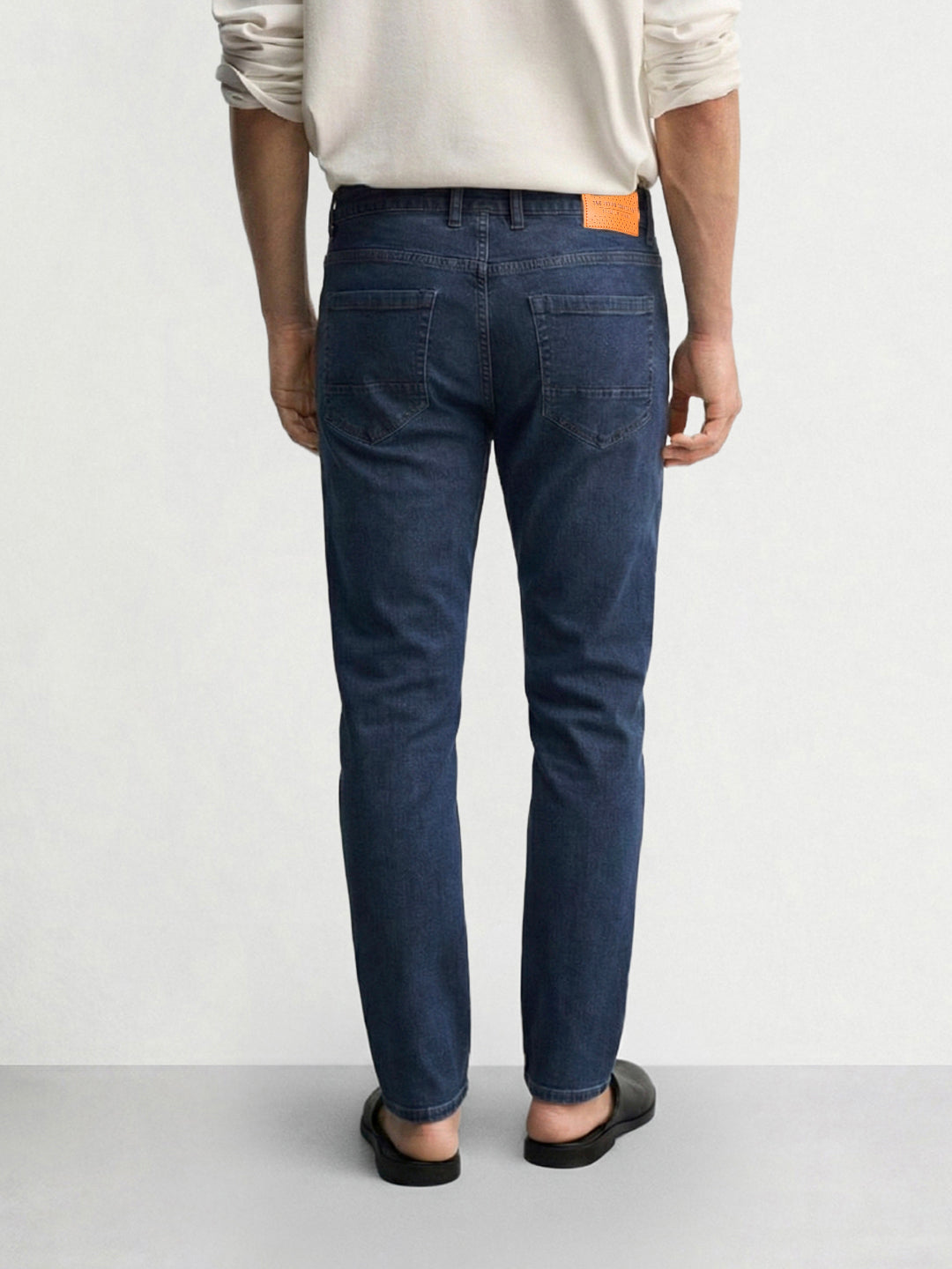Men's Blue Slim Fit Solid Casual Jeans