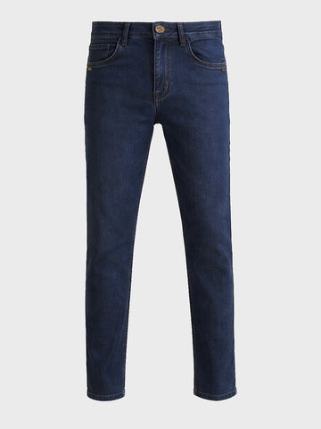 Men's Blue Slim Fit Solid Casual Jeans