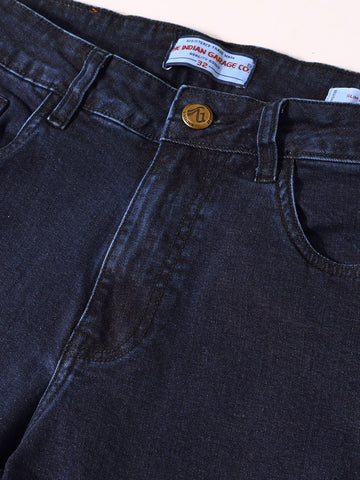 Men's Blue Slim Fit Solid Casual Jeans