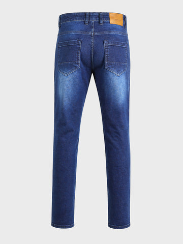 Men's Blue Slim Fit Solid Casual Jeans