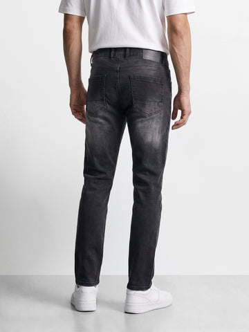Men's Black Slim Fit Solid Casual Jeans