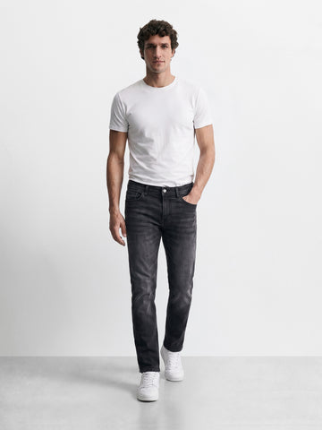 Men's Black Slim Fit Solid Casual Jeans