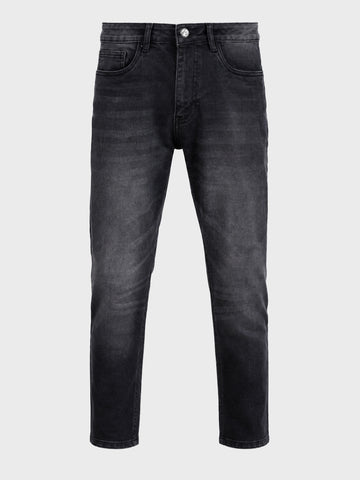 Men's Black Slim Fit Solid Casual Jeans