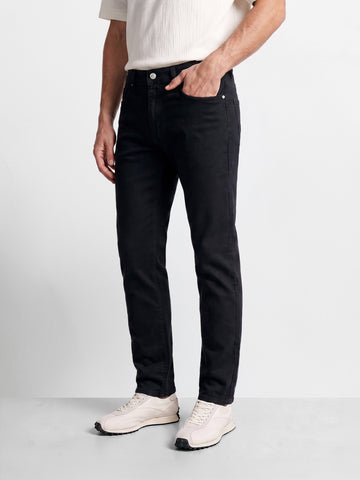 Men's Black Slim Fit Solid Casual Jeans