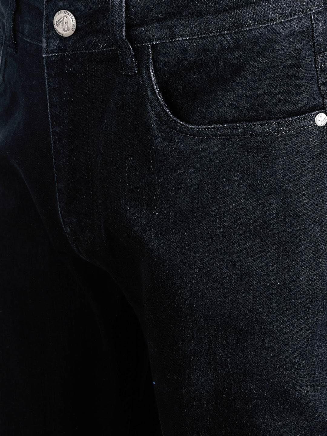 Men's Black Slim Fit Solid Casual Jeans