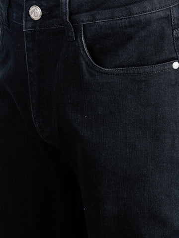 Men's Black Slim Fit Solid Casual Jeans