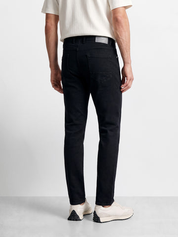 Men's Black Slim Fit Solid Casual Jeans