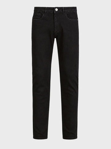 Men's Black Slim Fit Solid Casual Jeans