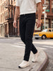 Men's Black Slim Fit Solid Casual Jeans