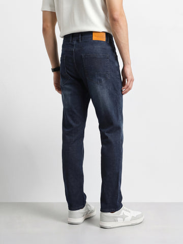 Men's Blue Slim Fit Solid Casual Jeans