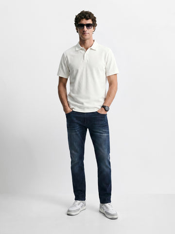 Men's Blue Slim Fit Solid Casual Jeans