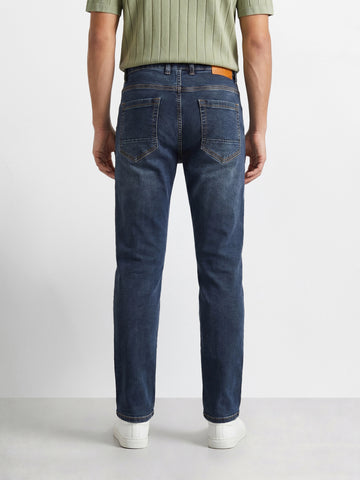 Men's Blue Slim Fit Solid Casual Jeans