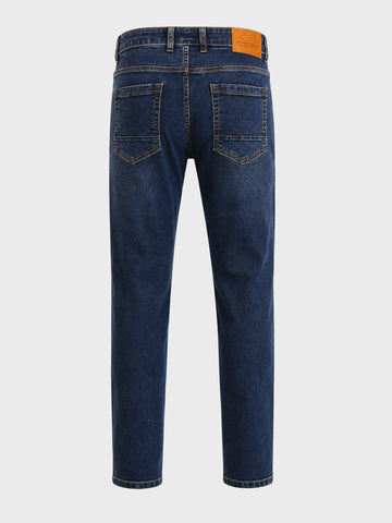 Men's Blue Slim Fit Solid Casual Jeans