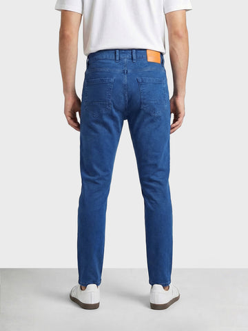 Men's Blue Slim Fit Solid Casual Jeans