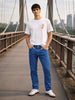 Men's Blue Slim Fit Solid Casual Jeans
