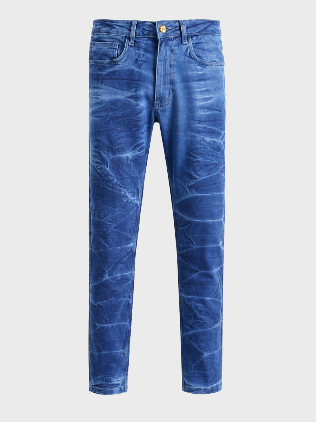 Men's Blue Slim Fit Solid Casual Jeans