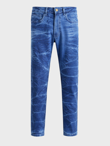 Men's Blue Slim Fit Solid Casual Jeans