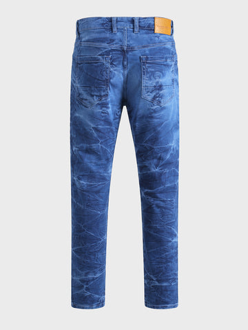 Men's Blue Slim Fit Solid Casual Jeans