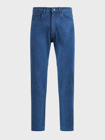 Men's Blue Slim Fit Solid Casual Jeans